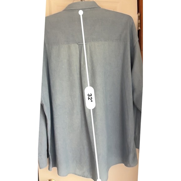 Chaps Ralph Lauren‎ XXL Long Sleeve Chambray Button Down Shirt Mens - Picture 6 of 11